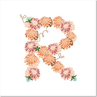 Letter R Floral Posters and Art